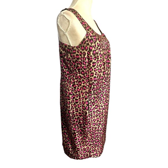 Michael Kors Dress Womens 100% Silk Sz 4 Cheetah Print Pockets Sleeveless Shift - Picture 4 of 9